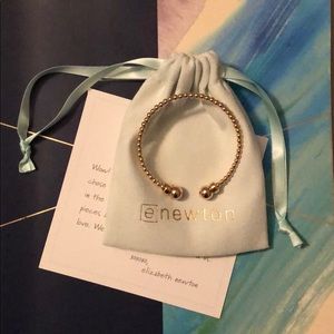 classic gold 3mm bead cuff - gold